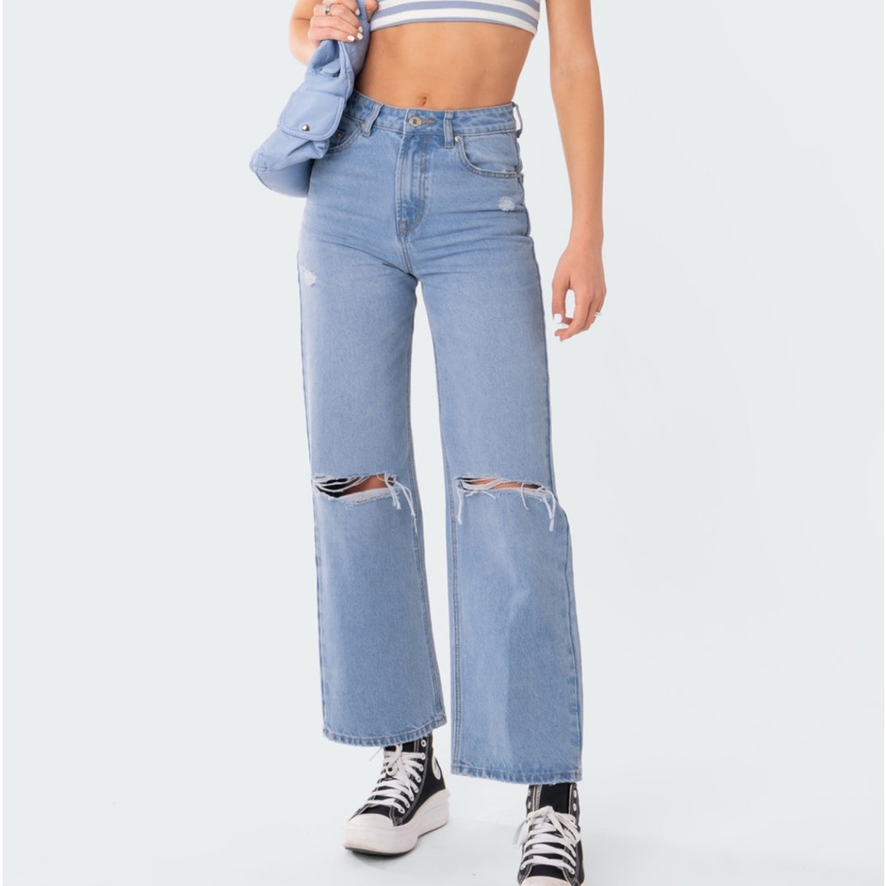 Edikted Lori High-Rise Wide Leg Jeans XS